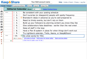 To do list sample