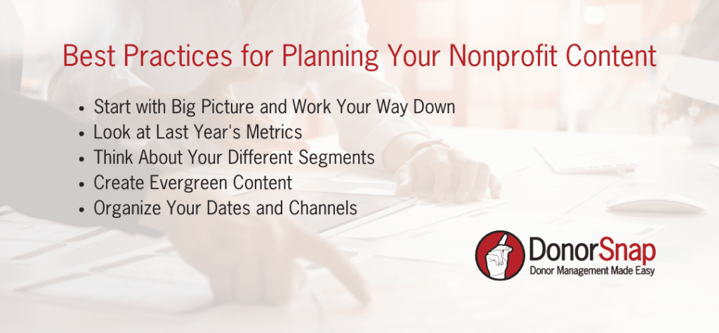 best practices for planning nonprofit content